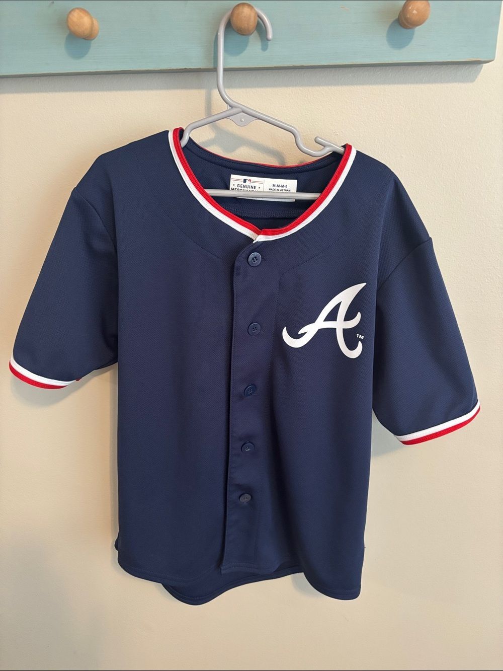 Atlanta Braves Acuna Jr Genuine Merchandise Navy Baseball Jersey youth medium